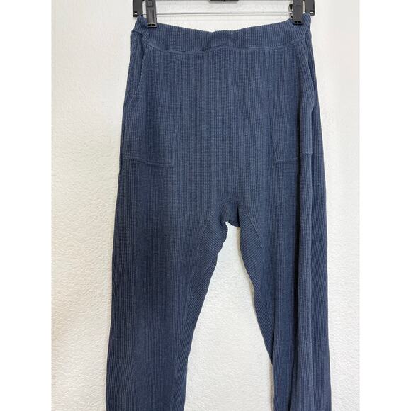 Lunya Restore Thermal Draped Jogger Medium Blue Waffle Knit Lounge Pants Comfort - Picture 9 of 14